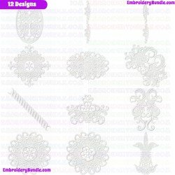 3D Specialty Lace And Swan Embroidery Design Bundle 1