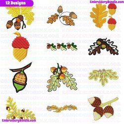 Acorn Embroidery Design Bundle 1