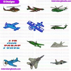 Airplanes Embroidery Design Bundle 10