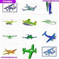 Airplanes Embroidery Design Bundle 2
