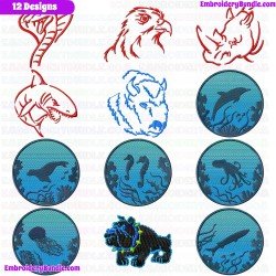 Animals Silhouette Embroidery Design Bundle 2
