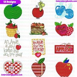 Apple Embroidery Design Bundle 1
