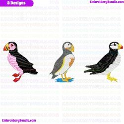 Atlantic Puffin Embroidery Design Bundle 1