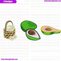 Avocado Embroidery Design Bundle 1