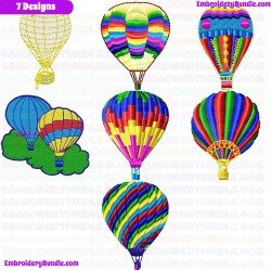 Balloons Embroidery Design Bundle 2