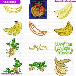 Banana Embroidery Design Bundle 1