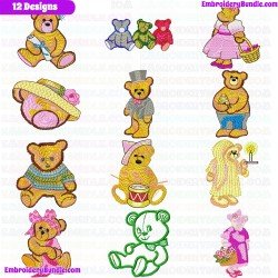 Bears Embroidery Design Bundle 2