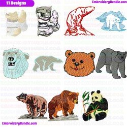 Bears Embroidery Design Bundle 6
