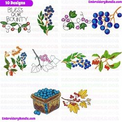 Berries Embroidery Design Bundle 1