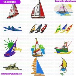 Boats Embroidery Design Bundle 5