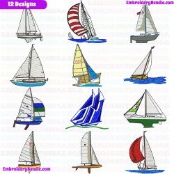 Boats Embroidery Design Bundle 6