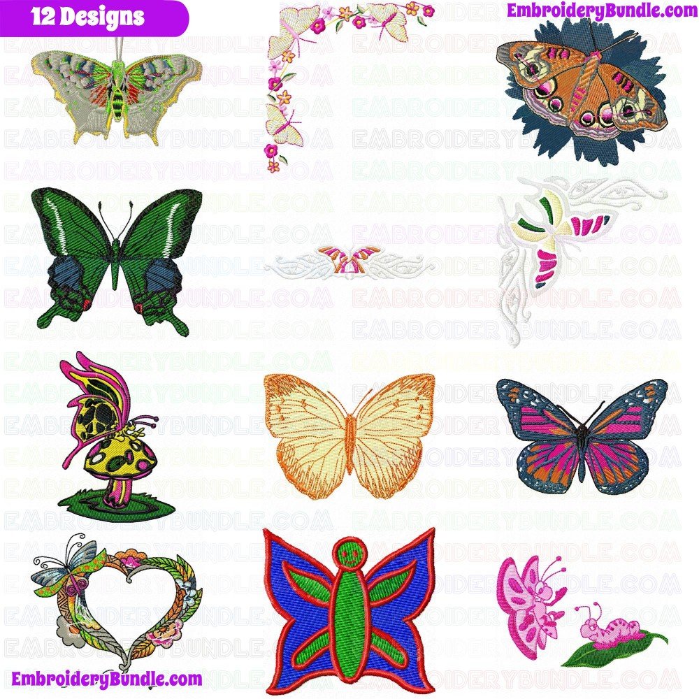Butterfly Embroidery Design Bundle 28 Butterfly Embroidery Design Bundle 28