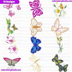 Butterfly Embroidery Design Bundle 45