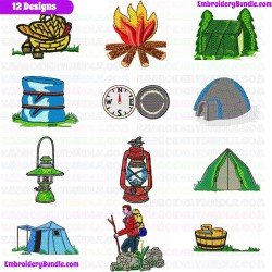 Camping Embroidery Design Bundle 1