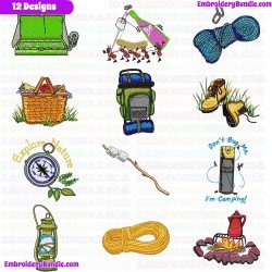 Camping Embroidery Design Bundle 2