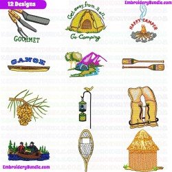 Camping Embroidery Design Bundle 3