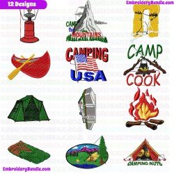 Camping Embroidery Design Bundle 5