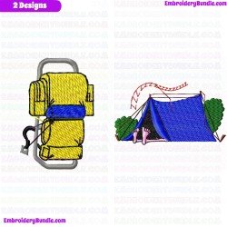 Camping Embroidery Design Bundle 6