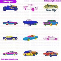 Cars Embroidery Design Bundle 15