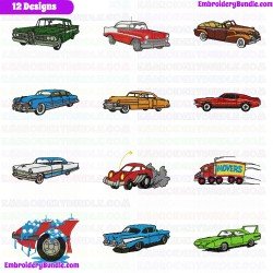 Cars Embroidery Design Bundle 8