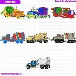 Cement Mixer Embroidery Design Bundle 1
