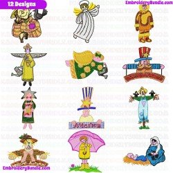 Characters Embroidery Design Bundle 2