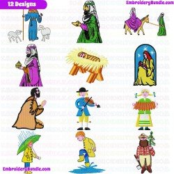 Characters Embroidery Design Bundle 3