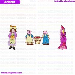 Characters Embroidery Design Bundle 4