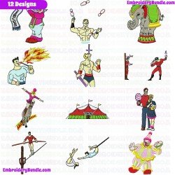 Cirque Embroidery Design Bundle 1