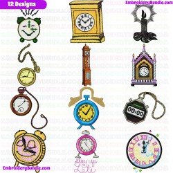 Clock Embroidery Design Bundle 1