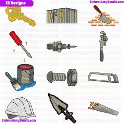 Construction Tools Embroidery Design Bundle 2