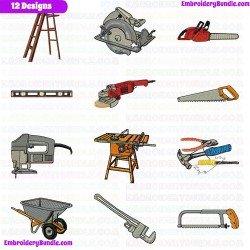 Construction Tools Embroidery Design Bundle 4