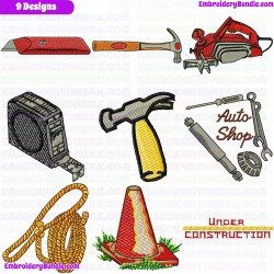 Construction Tools Embroidery Design Bundle 5
