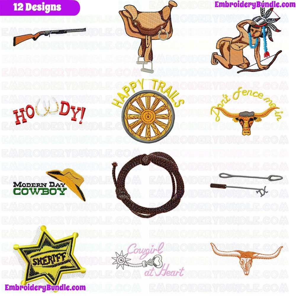 Cowboy And Hunter Embroidery Design Bundle 2 Cowboy And Hunter Embroidery Design Bundle 2