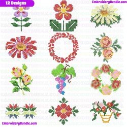 Cross Stitches Embroidery Design Bundle 10