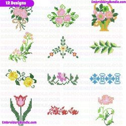 Cross Stitches Embroidery Design Bundle 11
