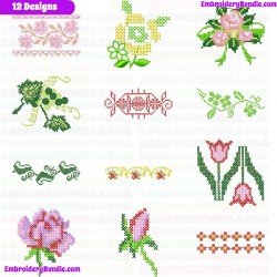 Cross Stitches Embroidery Design Bundle 12