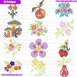 Cross Stitches Embroidery Design Bundle 13