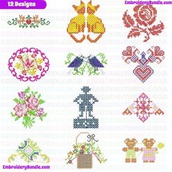 Cross Stitches Embroidery Design Bundle 15