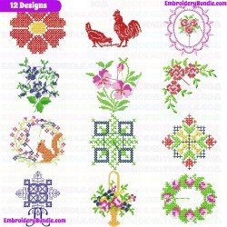 Cross Stitches Embroidery Design Bundle 1
