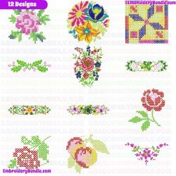 Cross Stitches Embroidery Design Bundle 3