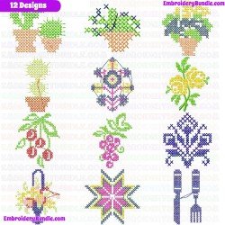 Cross Stitches Embroidery Design Bundle 4