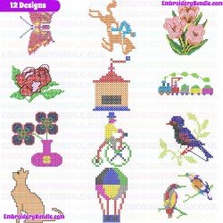 Cross Stitches Embroidery Design Bundle 5