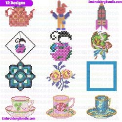 Cross Stitches Embroidery Design Bundle 6