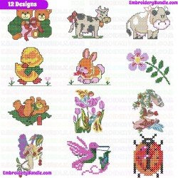 Cross Stitches Embroidery Design Bundle 8