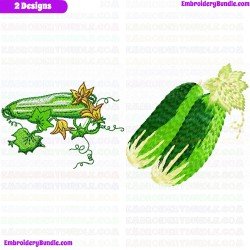 Cucumber Embroidery Design Bundle 1