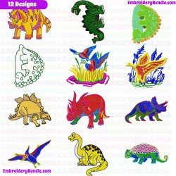Dinosaur Embroidery Design Bundle 5