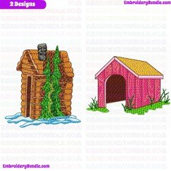 Dog Home Embroidery Design Bundle 1
