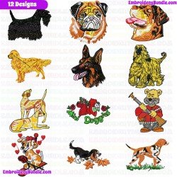 Dogs Embroidery Design Bundle 2