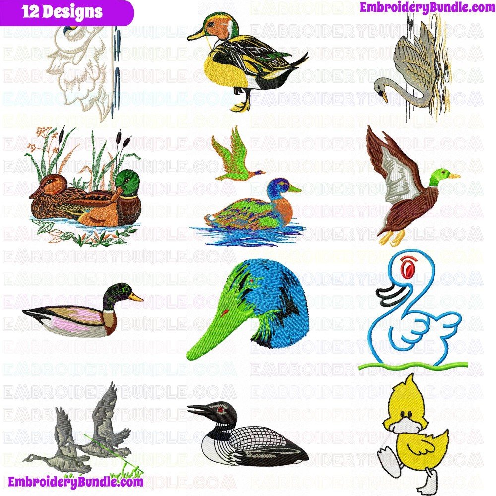 Ducks And Goose Embroidery Design Bundle 11 Ducks And Goose Embroidery Design Bundle 11